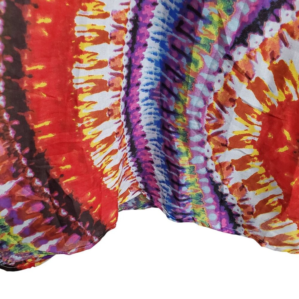 Truth NYC L Skirt Maxi Flowy Tie Dye Boho Colorful Pull On Psychedelic Vibrant - Picture 8 of 10